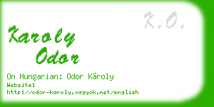 karoly odor business card