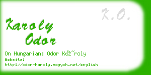 karoly odor business card